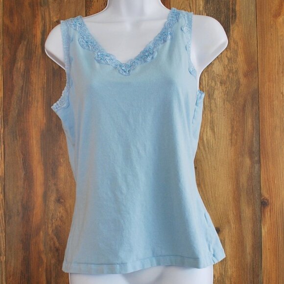 Croft & Barrow Stretch Tank Blouse Shirt Blue Size Small - Picture 1 of 3